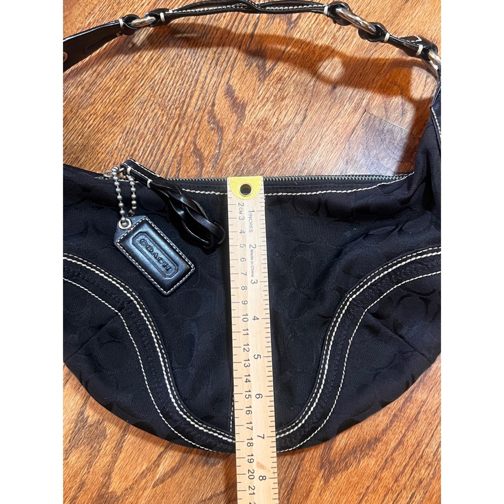 Coach Signature Ergo Hobo Black Jacquard Leather Shoulder Bag 10600 - Picture 12 of 14